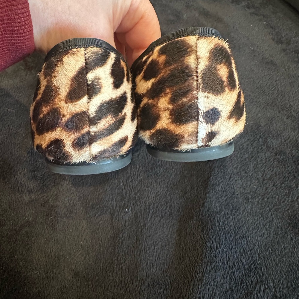 Tory Burch Animal Print Flats with Black Trim - Picture 4 of 5